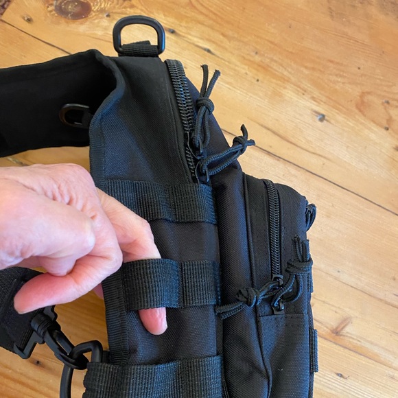 Single Strap Small Backpack Type Bag with Multiple Pockets and Zippers - Picture 10 of 15